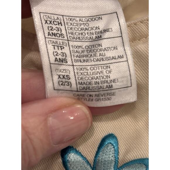 Disney Tinkerbell Vintage Y2K Embroidered Jumper Sz XXS 2/3 Toddler Dress - Picture 3 of 4